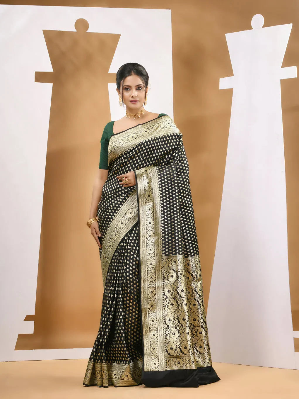 Black Banarasi Saree - Indian Sarees & Zari Work