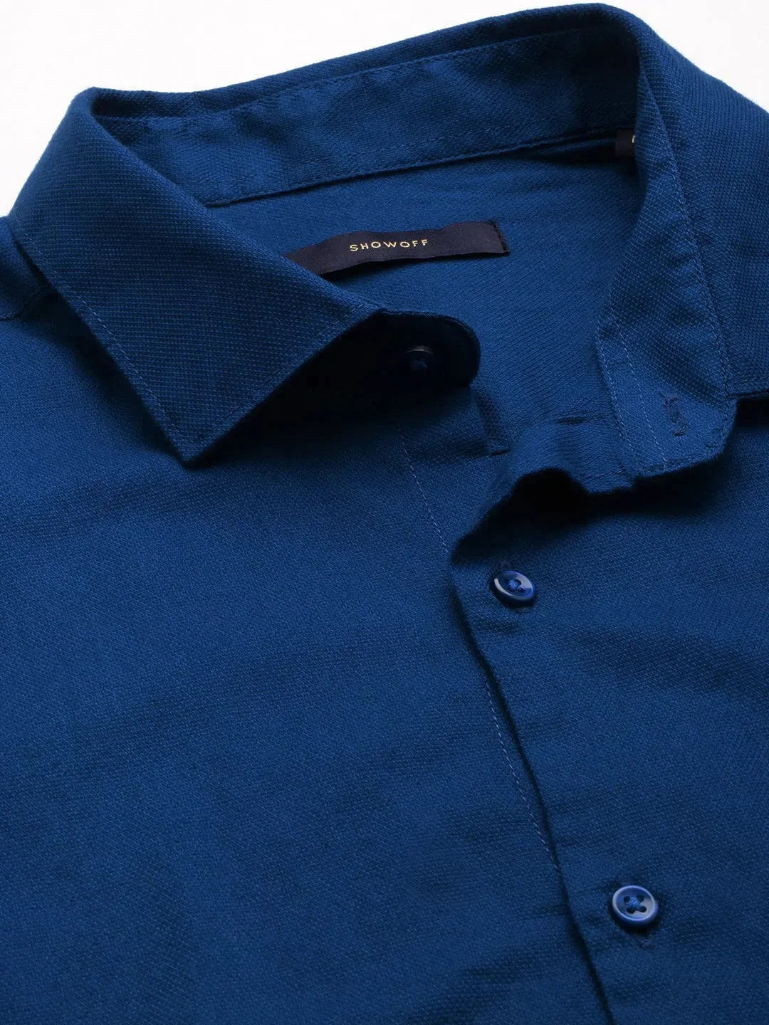 Teal Solid Mens Shirt - DesiQlo Cotton Casual Shirt