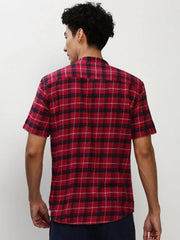 Men Red Checked Casual Casual Shirts-RORACHECKS-93-Red