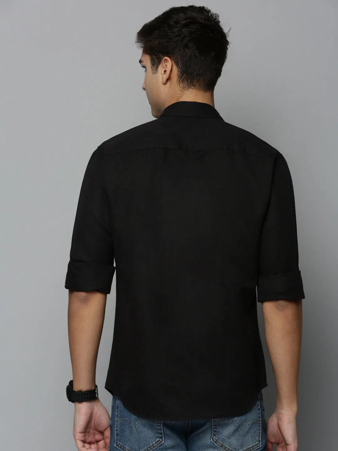 Black Solid Mens Shirt - Cotton Casual & Formal Shirts