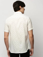 Men White Geometrical Casual Casual Shirts-JUPITERPRINT-1791-White