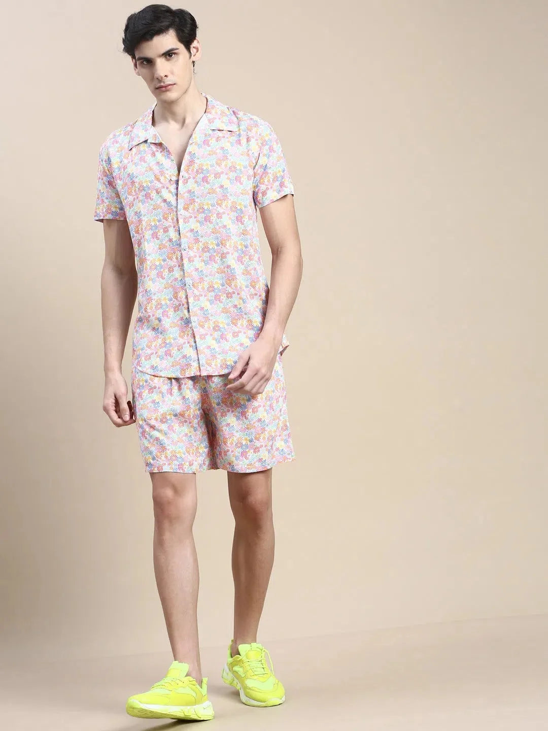 Men's Multi Printed Casual Co ord Set | Cotton Beach Co ord Set
