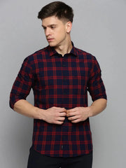 Men Navy Checked Casual Shirt-DALTONCHECKS-4104-Navyblue