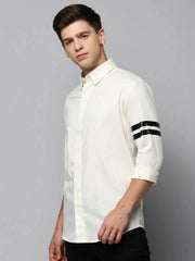 Men Cream Solid Casual Shirt-COLTONPLAIN-4513-Cream