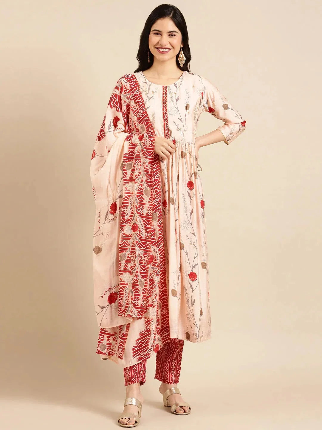 Pink Floral Women's Kurta Set | Designer Kurta Sets Online