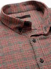 Men Red Checked Casual Shirt-AARONCHECKS-4345-Beige