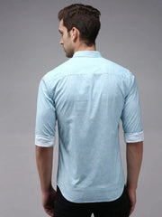 Men Blue Printed Casual Shirt-ORIGINPRINT-1737-Blue