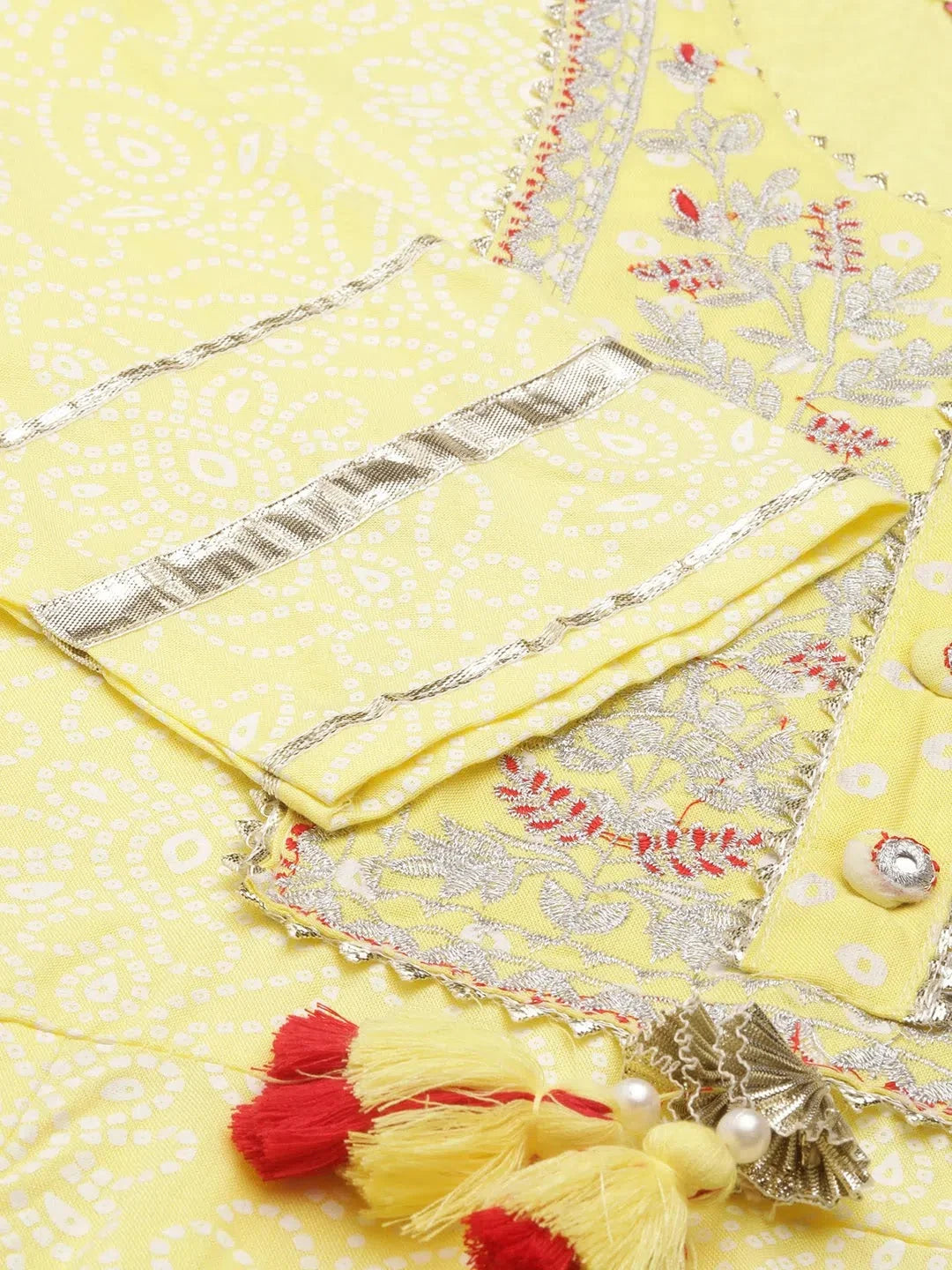 Yellow Printed Kurta Set | Women's Cotton Indian Kurta Sets