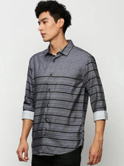Men Grey Striped Casual Casual Shirts-IMPORTEDSTRIPE-5473-Grey