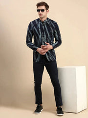 Men Navy Printed Party Blazer-SOBLZ-79-19-Navyblue