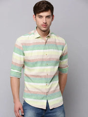Men Multi Striped Casual Shirt-CASINOSTIPELINEN-3463-Multi