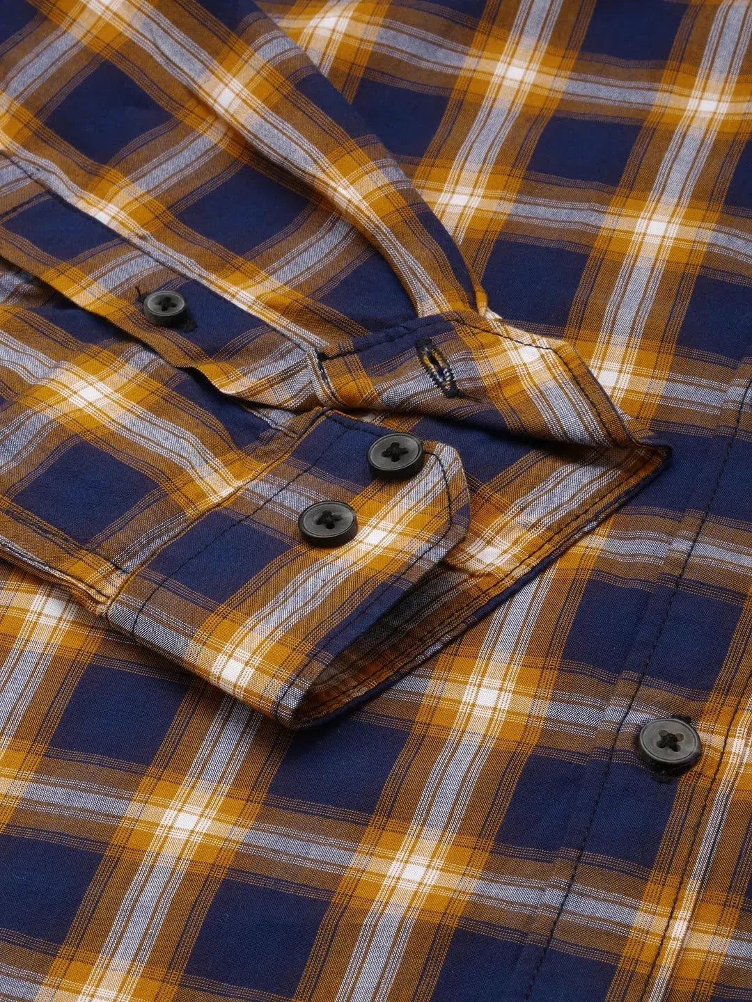 Navy Checked Cotton Mens Shirt | Casual & Stylish DesiQlo