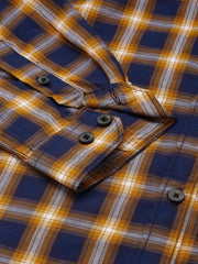 Men Navy Checked Casual Shirt-DALTONCHECKS-4088-Navyblue