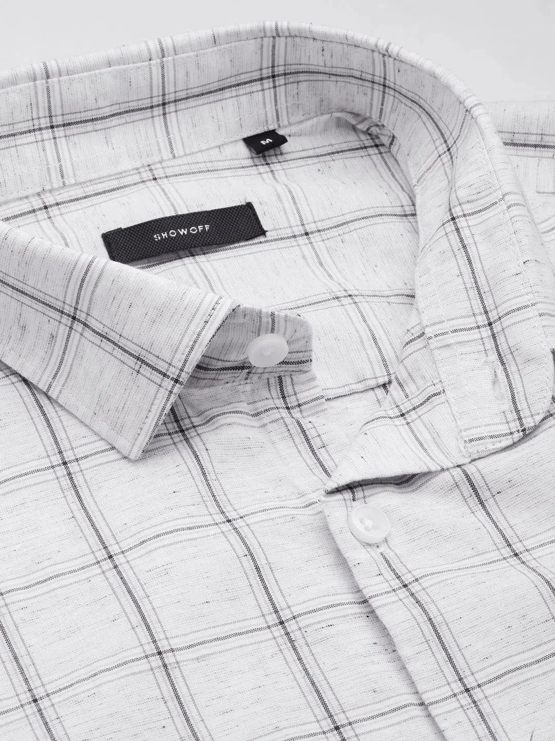 Men's Grey Checked Cotton Shirt | Casual Style