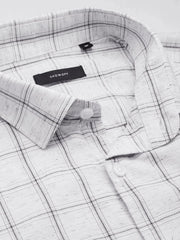 Men Grey Checked Casual Shirt-PEISKOSCHECKS-3421-Greymelange