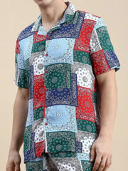 Men Multi Printed Casual Co ord Set-SEABREEZE-2112-Multi