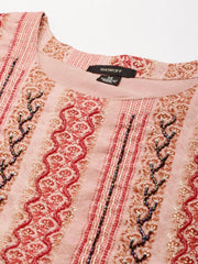 Women's Peach Printed Kurta SetKC-1019-Peach