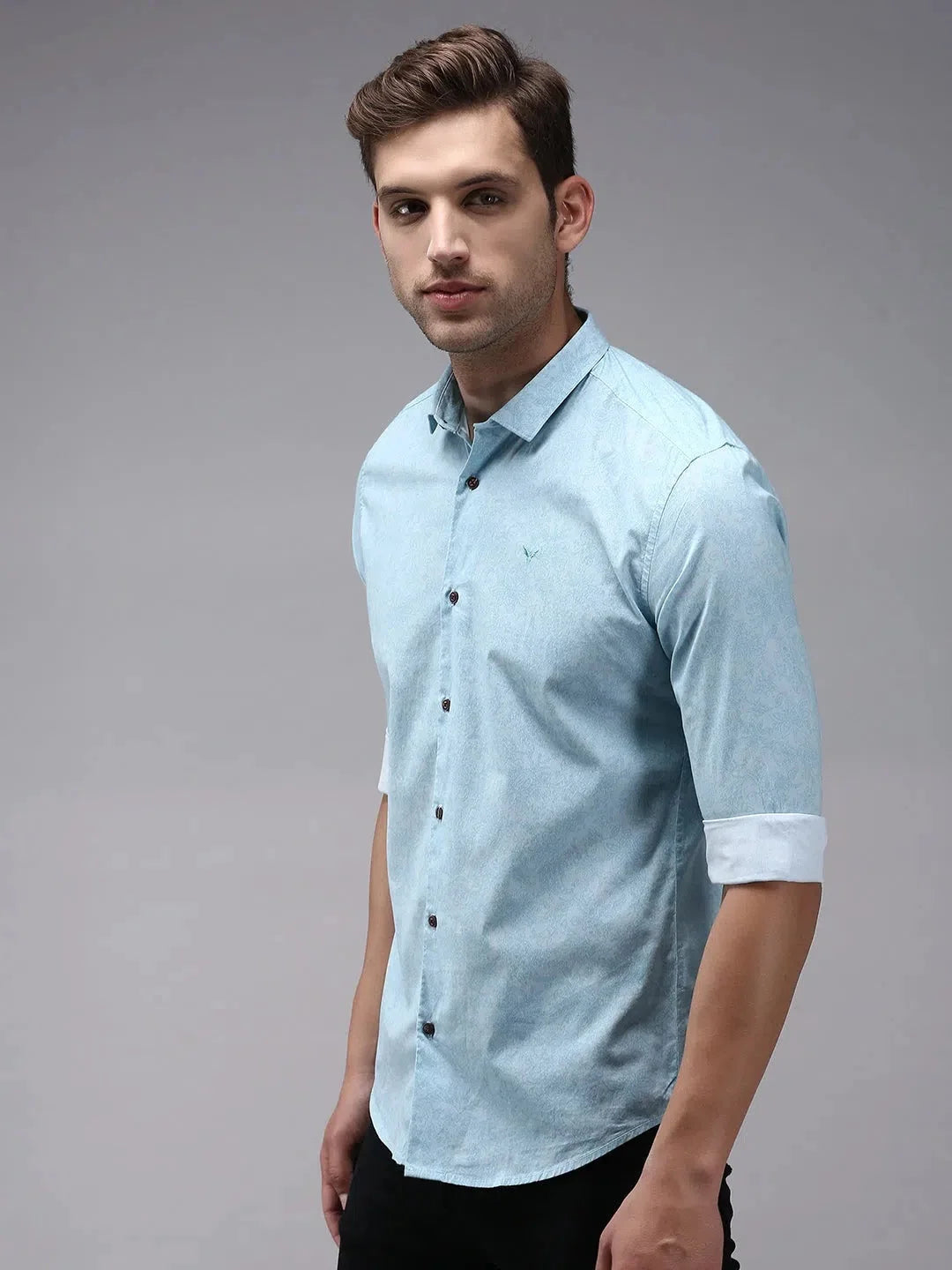 Shop Blue Printed Mens Shirt - Stylish Cotton Shirt | DesiQlo