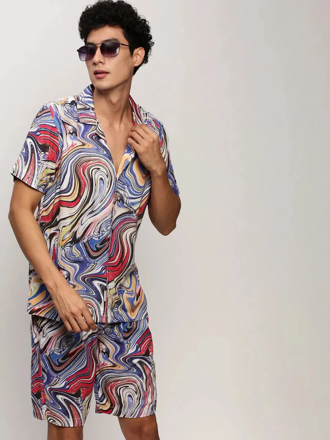 Blue Printed Casual Co ord Sets for Men | Showoff