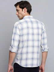 Men Beige Checked Casual Shirt-MARFACHECKS-4433-Beige