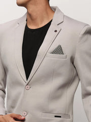 Men Grey Solid Casual Blazers-AR-55-Grey
