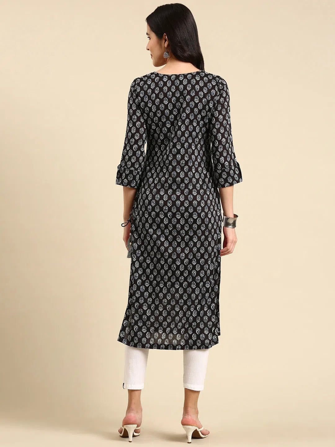 Black Printed Indian Kurta - Stylish Women's Cotton Kurtas
