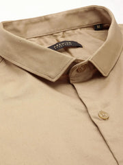 Men Beige Solid Casual Shirt-COOPERPLAINE-1627-Khaki
