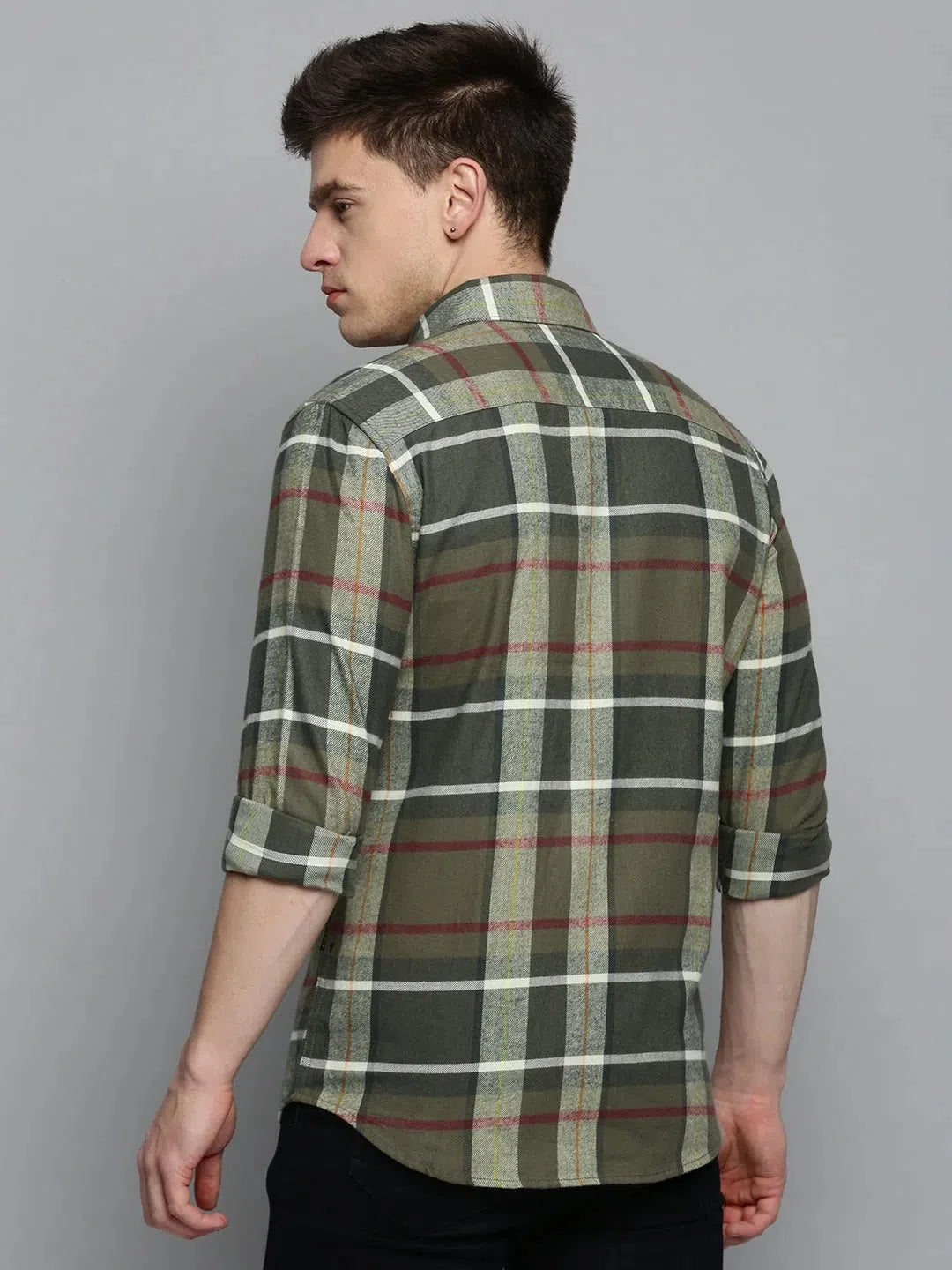 Green Checked Mens Shirt - Casual Cotton Shirt | DesiQlo