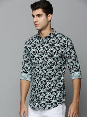 Men Black Printed Casual Shirt-HARPERPRINT-1700-Black
