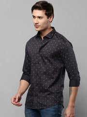Men Black Printed Casual Shirt-RTRPRINT-4841-Black