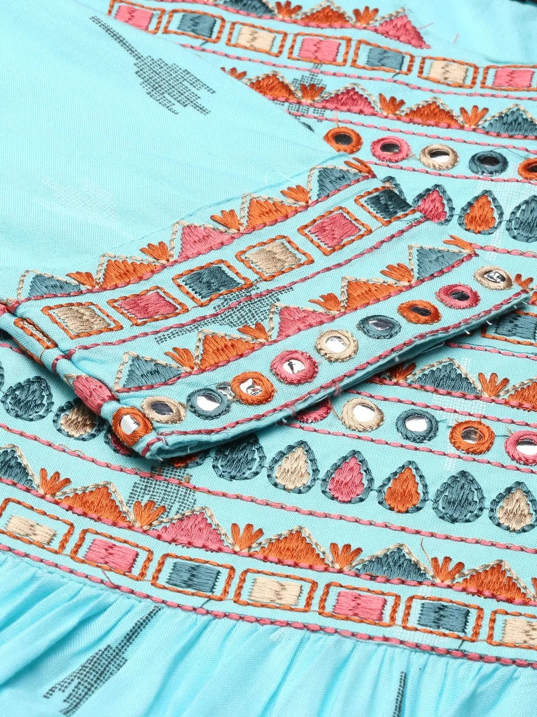 Blue Printed A-Line Kurta | Stylish Indian Kurtas for Women