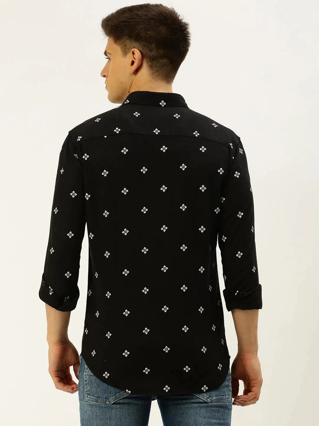 Men's Black Printed Linen Shirt | Stylish Casual Shirts