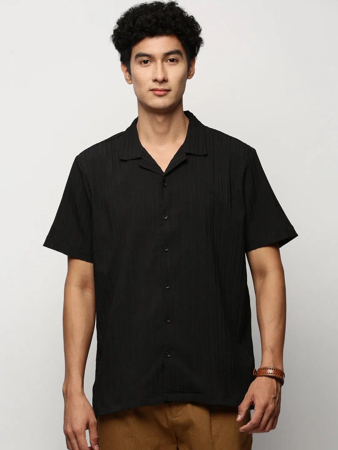 Men's Black Striped Shirt - Designer Cotton Shirt | DesiQlo