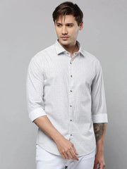 Men White Printed Casual Shirt-TVSPRINT-4855-White
