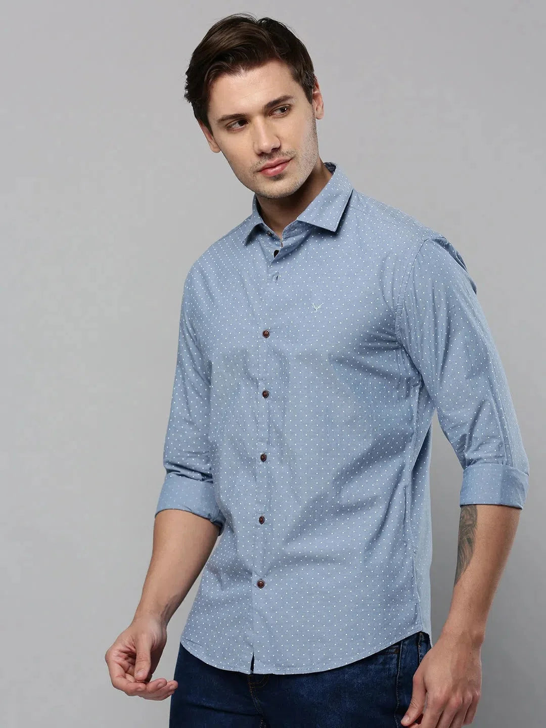 Men's Blue Printed Shirt | Cotton Casual Beach Shirts
