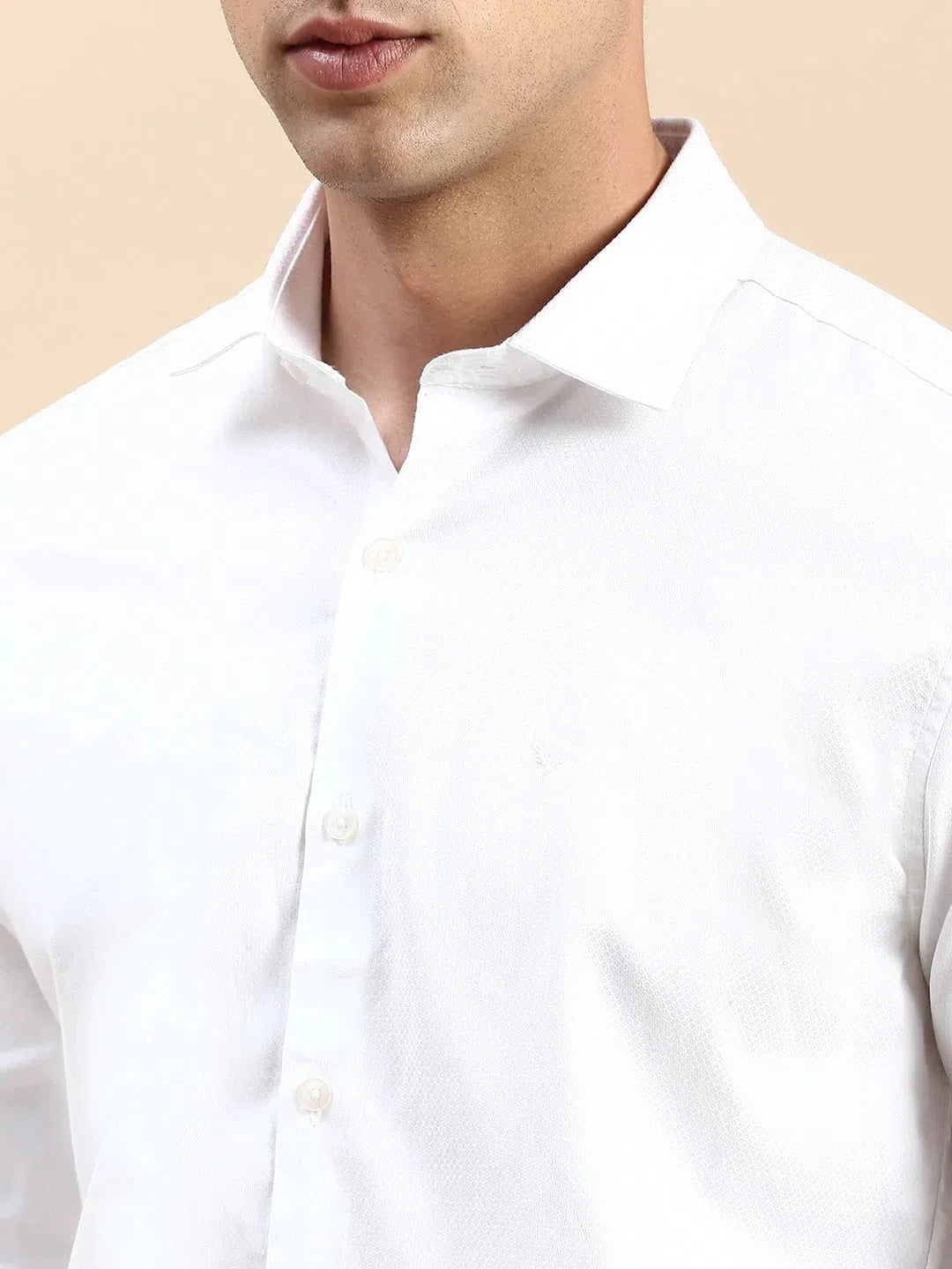 White Solid Cotton Mens Shirt - Casual & Formal | DesiQlo