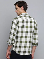 Men Beige Checked Casual Shirt-MARFACHECKS-4435-Beige
