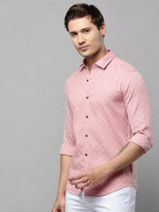 Men Pink Printed Casual Shirt-DIXIFPRINT-4802-Pink