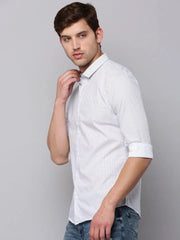 Men White Printed Casual Shirt-TKTPRINT-106-White