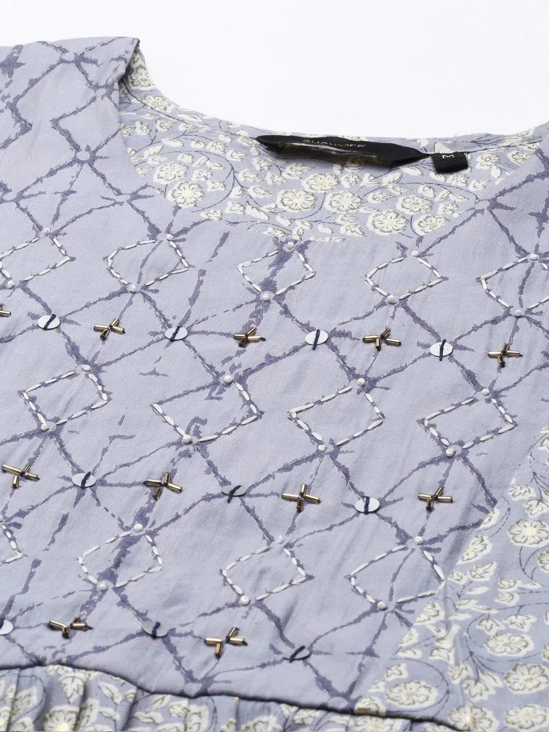 Blue Floral Kurta Set | Women's Designer Indian Kurta Sets