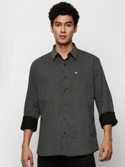 Men Black Printed Casual Casual Shirts-AMALTHEA-1810-Black