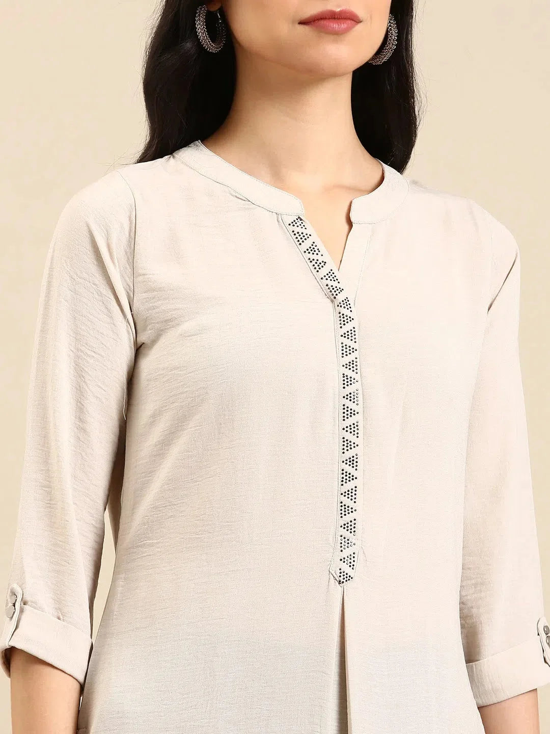 Elegant White Solid Indian Kurta | Viscose Kurtas for Ladies