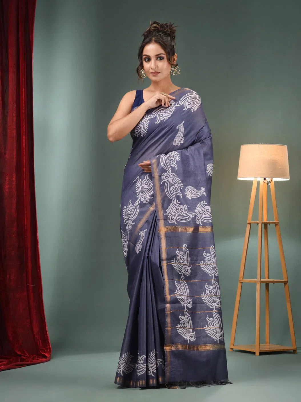 Grey Handwoven Saree | Designer Sarees India