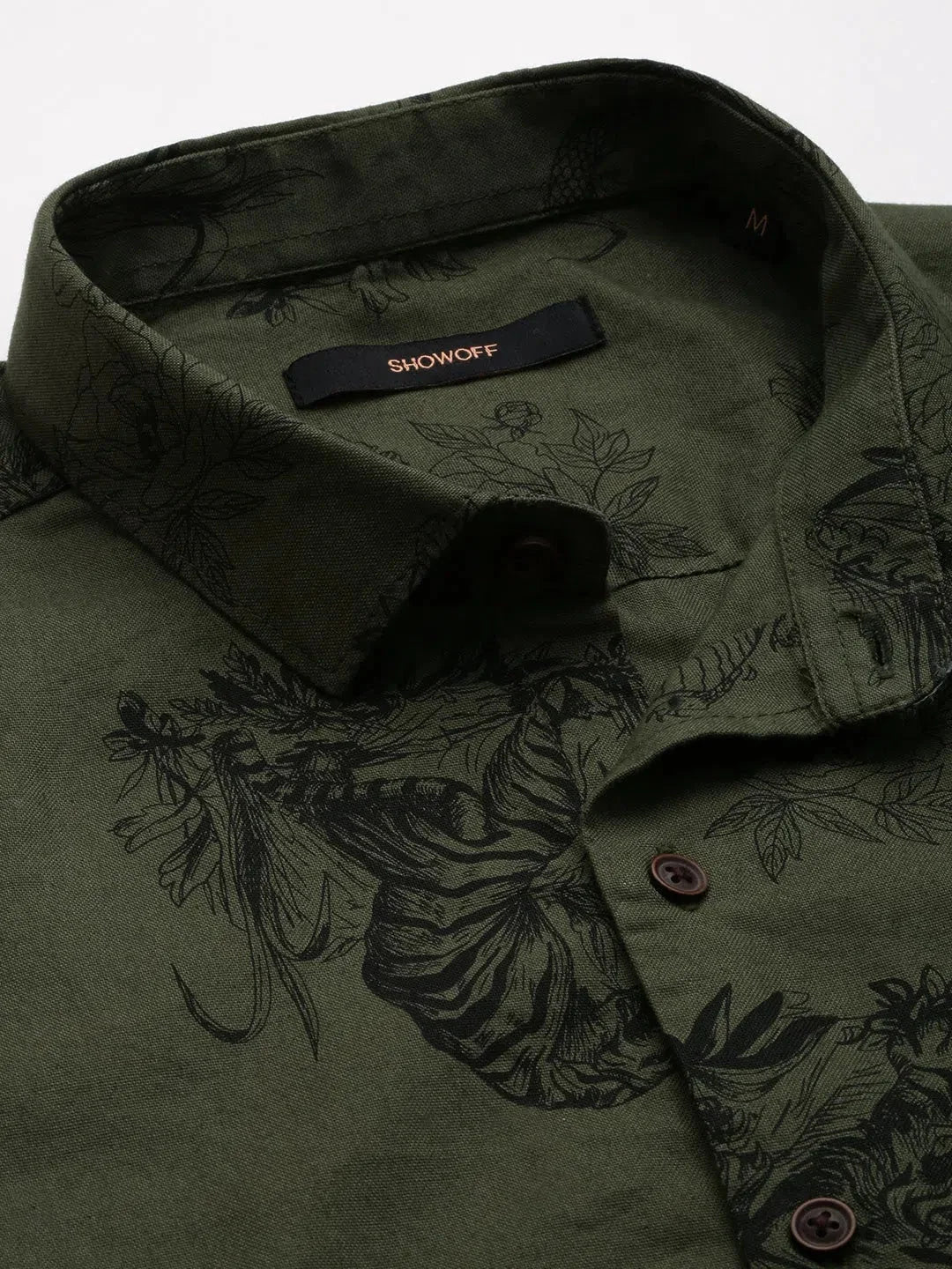 Elegant Green Printed Mens Shirt - Cotton Casual Shirts | DesiQlo