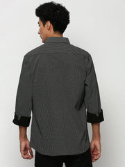 Men Black Printed Casual Casual Shirts-AMALTHEA-1810-Black