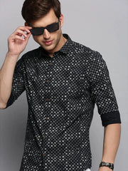 Men Black Printed Casual Shirt-BENSEEPRINT-1997-Black