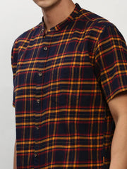 Men Navy Checked Casual Casual Shirts-RORACHECKS-91-Navyblue
