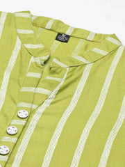 Women's Green Printed Straight Kurta-SKC-3251-Green