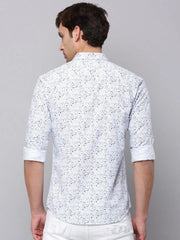 Men White Printed Casual Shirt-TKTPRINT-120-White
