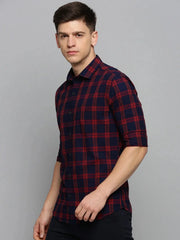 Men Navy Checked Casual Shirt-DALTONCHECKS-4104-Navyblue